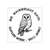 Carimbo do Professor Personalizado Barn Owl - "Tra