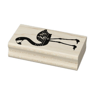 De Borracha Carimbo Flamingo Treble Clef Rubber (Virado para a