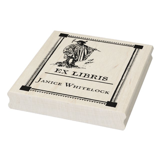 De Borracha Carimbo Personalizado Ex Libris Wooden (Carimbo)