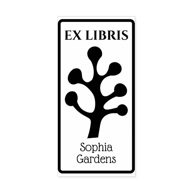 De Borracha Ex Libris Árvore/Planta Abstrata 03 Carimbo (Impressão)