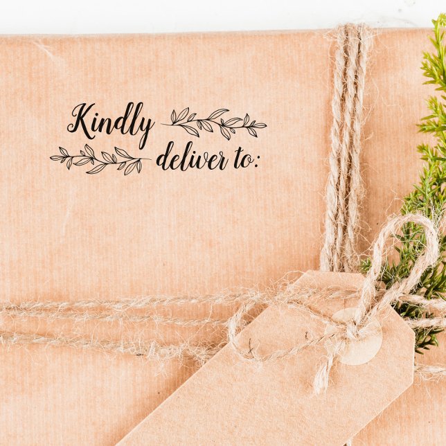 De Borracha Greenery & Script Suavemente Entregue Ao Carimbo D (Criador carregado)