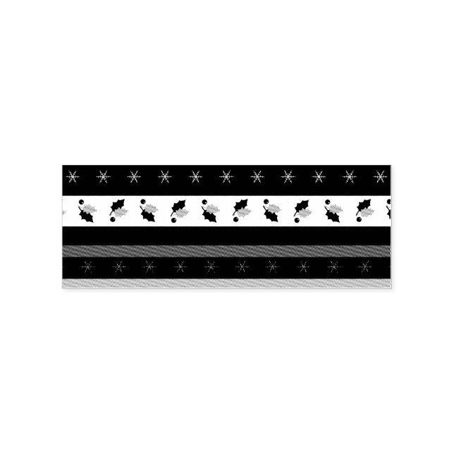 De Borracha Holly Berries Snowflakes - Carimbo (Impressão)