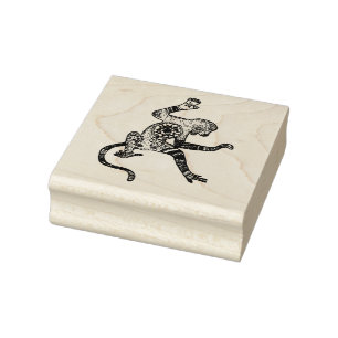 De Borracha Macaco, Mandala Macaco Arte Madeira Carimbo