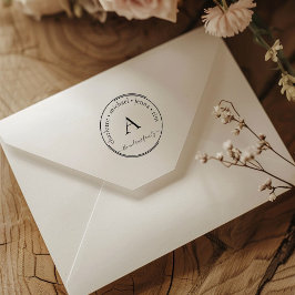 De Borracha Monograma Círculo Carimbo da Madeira