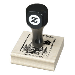 De Borracha Natais vintages Carimbo Pinhado Árvore Editável