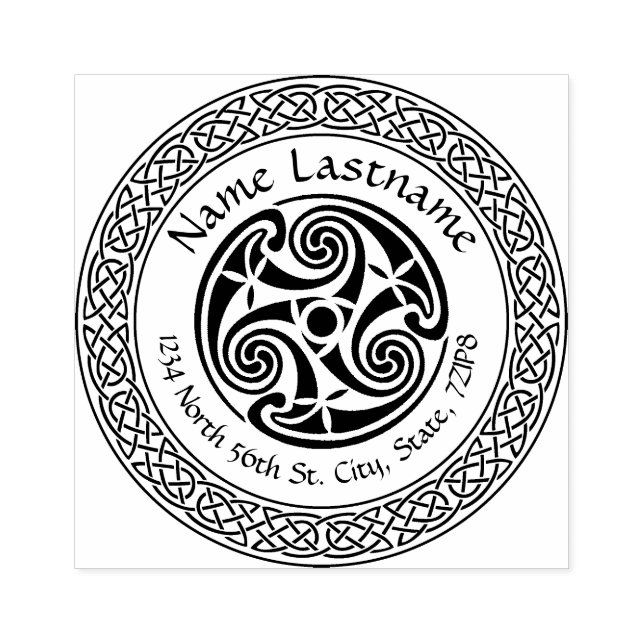 De Borracha Nó Celta e Carimbo Espiral personalizado (Impressão)