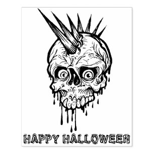 De Borracha  Punk Rock Skull Halloween - Carimbo