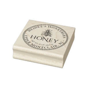 De Borracha Querida Vintage Honeybee Seu Nome Aqui Carimbo