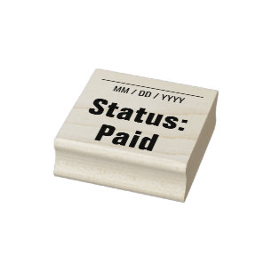 De Borracha Simples "Status: Pago" Carimbo