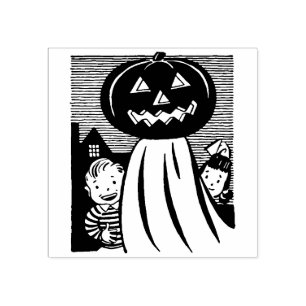 De Borracha Vintage Halloween Trick ou trata crianças Carimbo