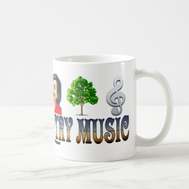 De Café #0163 EU AMO a caneca da MÚSICA COUNTRY (Direita)