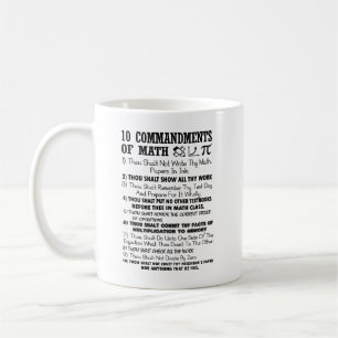 De Café 10 mandamentos da caneca da matemática