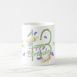 De Café 13o Caneca da dança da borboleta do aniversário