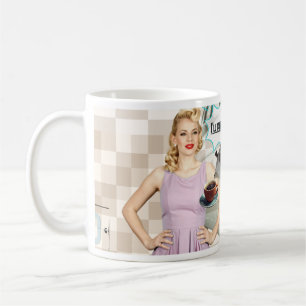 De Café 1950 caneca temática/nostalgia/carro/café/rapariga