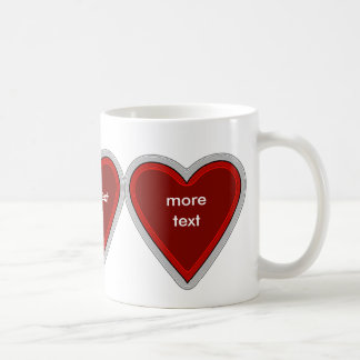 De Café 3 corações vermelhos retro numa caneca para o seu