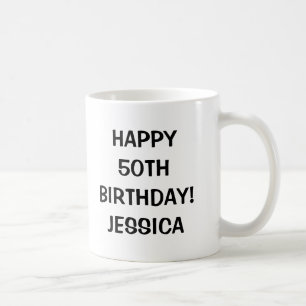 De Café 50th ano feliz da idade da caneca   Personalizable