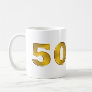 De Café 50th Caneca dourada do aniversário