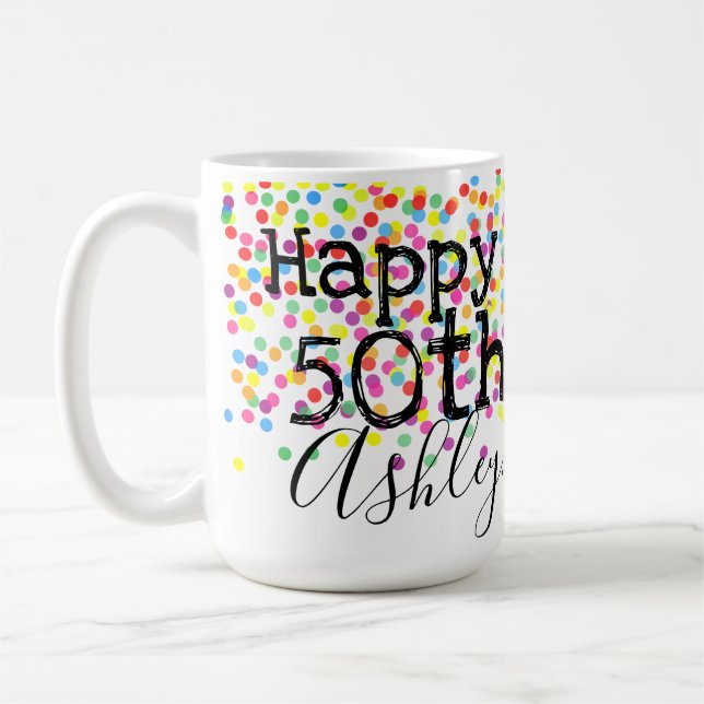 De Café 50th caneca personalizada do aniversário (Esquerda)