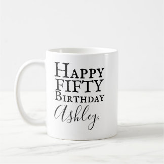 De Café 50th caneca personalizada do aniversário