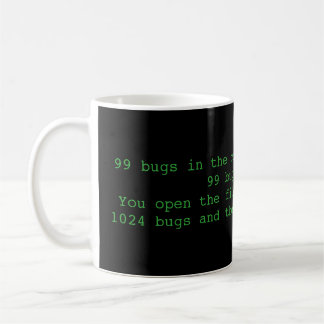 De Café 99 insetos no código, caneca engraçada do programa