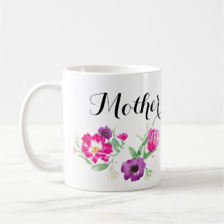 De Café A aguarela do dia das mães floresce a caneca