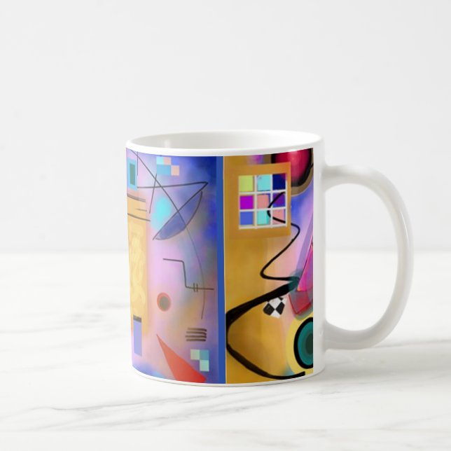 De Café A arte abstracta e o Cubist inspiraram a caneca (Direita)