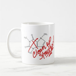 De Café A cafeína limpa a estrutura! Caneca - fixa