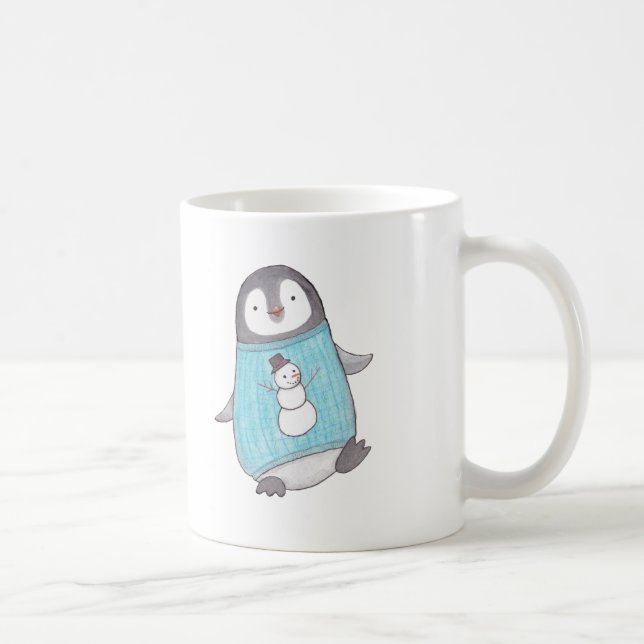 De Café A caneca bonito do pinguim personalizou a caneca (Direita)