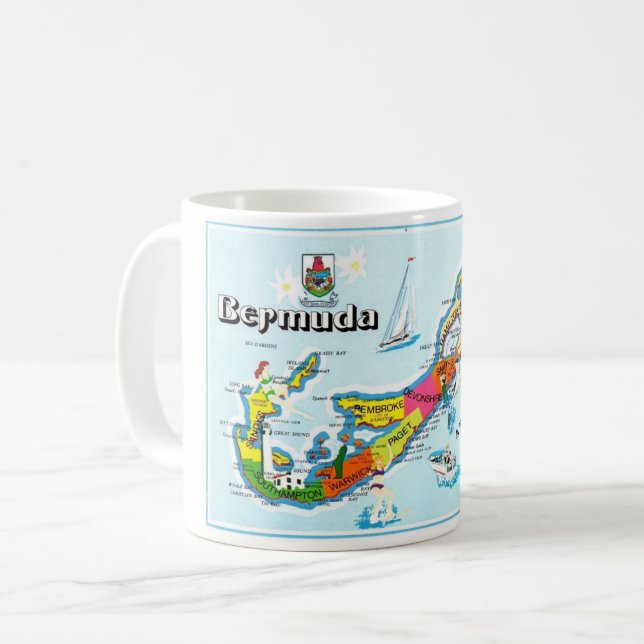 De Café A Caneca Colorida da Ilha das Bermudas (Frente Esquerda)