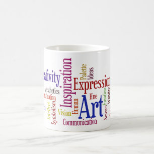 De Café A caneca do artista - inspiração, nuvem da palav