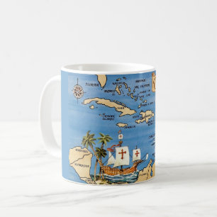 De Café A Caneca do Mapa do Caribe