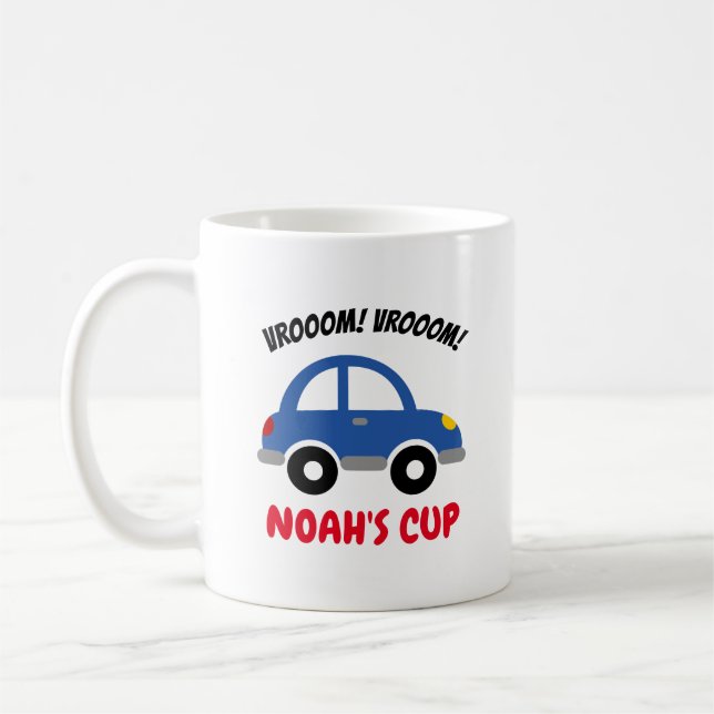De Café A caneca do miúdo personalizado com o carro bonito (Esquerda)