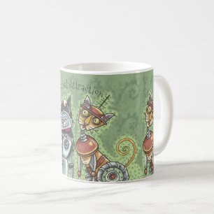 De Café A CANECA dos robôs do gato e do cão *Customize