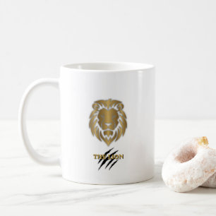 De Café A Caneca Gráfica Leão Dourado e Preto