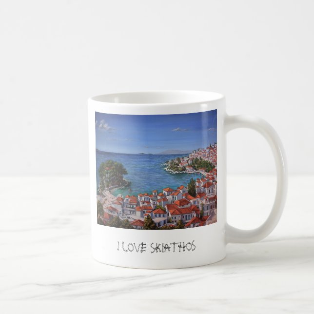 De Café A caneca 'I love SKIATHOS' (Direita)