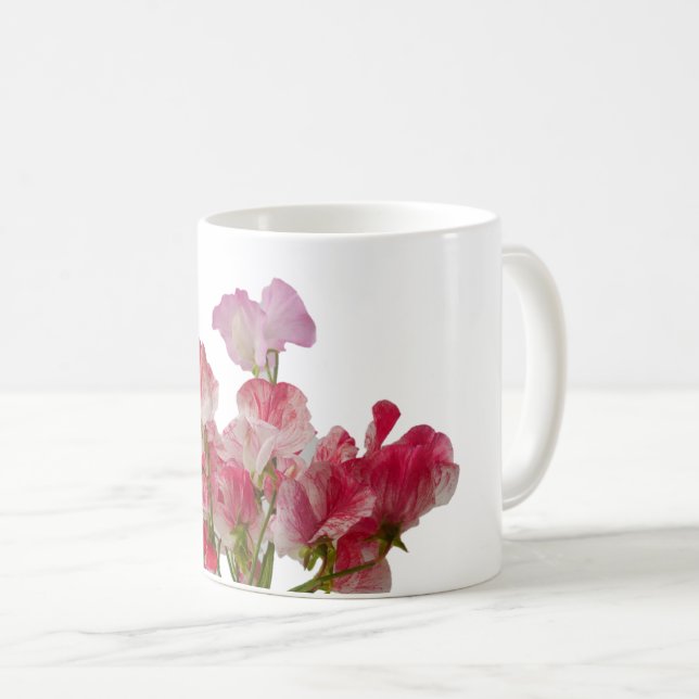 De Café A ervilha doce floresce a caneca (Frente Esquerda)