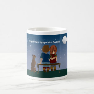 De Café A felicidade mantem-no caneca doce