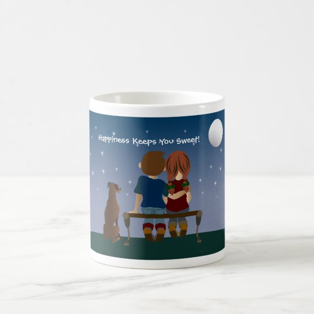 De Café A felicidade mantem-no caneca doce (Centro)