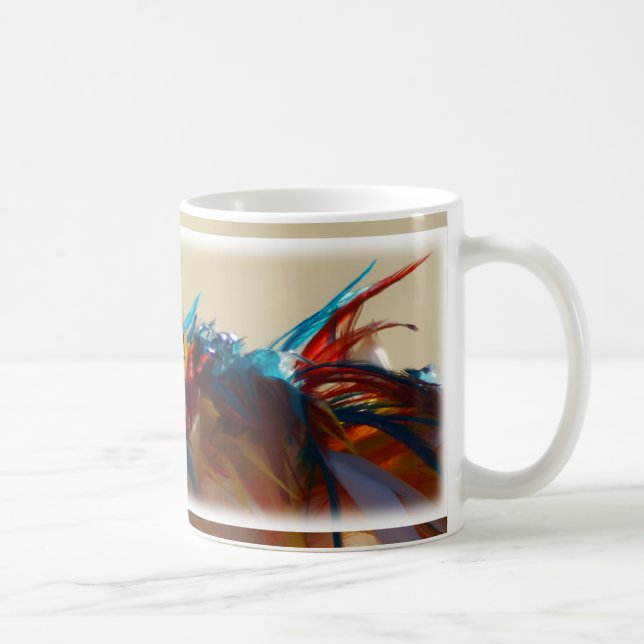 De Café A mantilha indiana empluma-se a caneca (Direita)