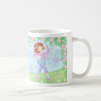 De Café A menina com os botões engraçados - caneca da