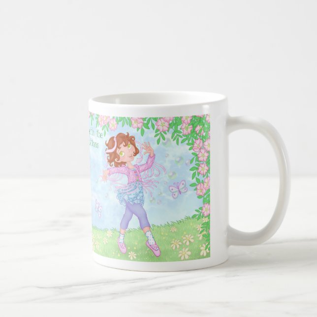 De Café A menina com os botões engraçados - caneca da (Direita)