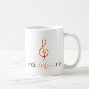De Café A música move caneca frente e verso do logotipo d