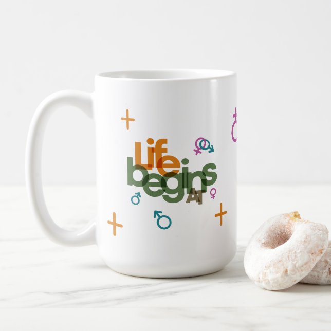 De Café A Vida Começa Em (Personalize) | Caneca Clássica # (Com Donut)