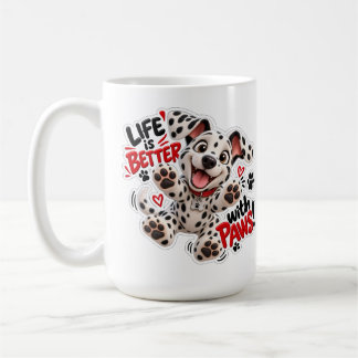 De Café 🐾☕ A Vida é Melhor com Patas Caneca Dalmatian 💖