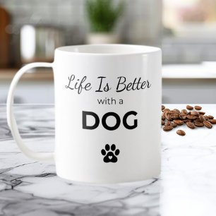 De Café A Vida é Melhor com um Cachorro – Caneca para Aman