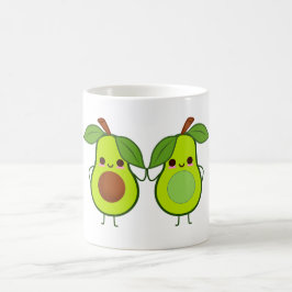 De Café Abacates bonitos segurando a caneca