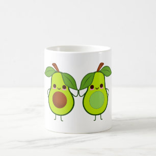 De Café Abacates bonitos segurando a caneca