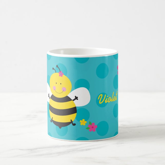 De Café Abelha bonito caneca personalizada (Centro)
