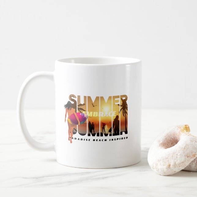 De Café Abra o Verão | Caneca clássica #11 (Com Donut)