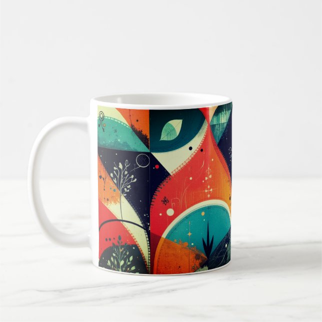 De Café Abstração Gráfica Caneca Clássica (Esquerda)